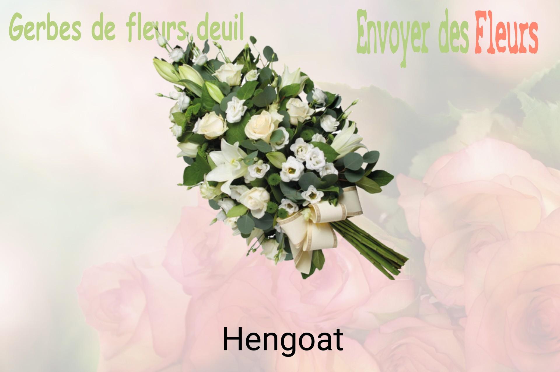 Gerbe de fleurs de deuil livrée à Hengoat